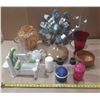 Image 1 : Collection of household items, including a Starfrit spiralizer, assorted glass and ceramic vases, an