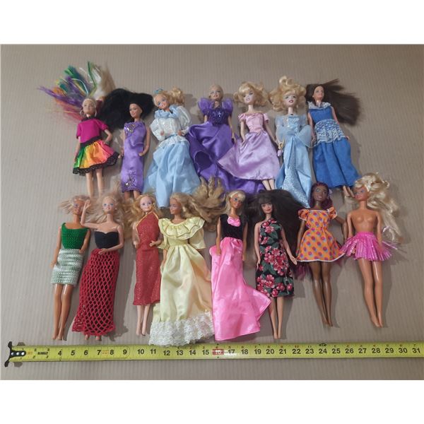 Lot of (15) Barbie Dolls.