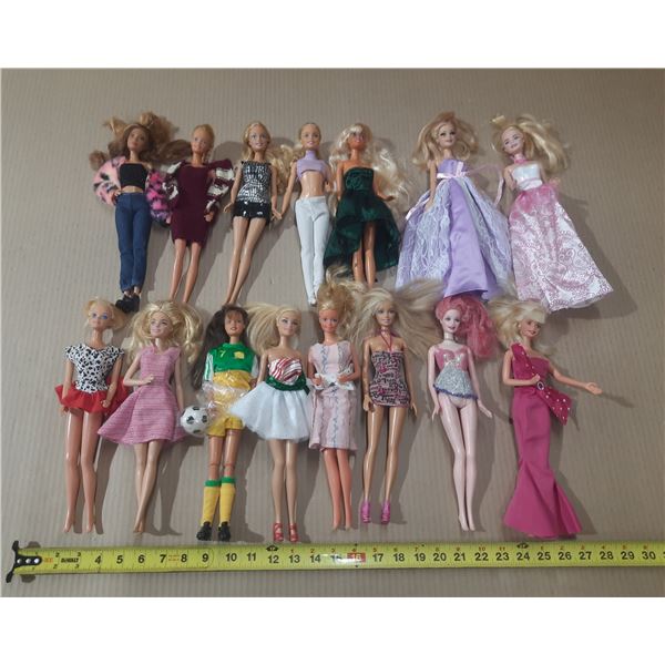 Lot of (15) Barbie Dolls.