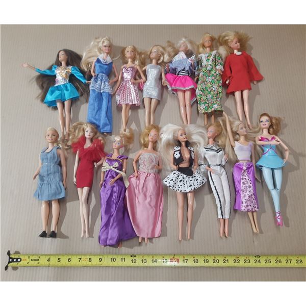 Lot of (15) Barbie Dolls.