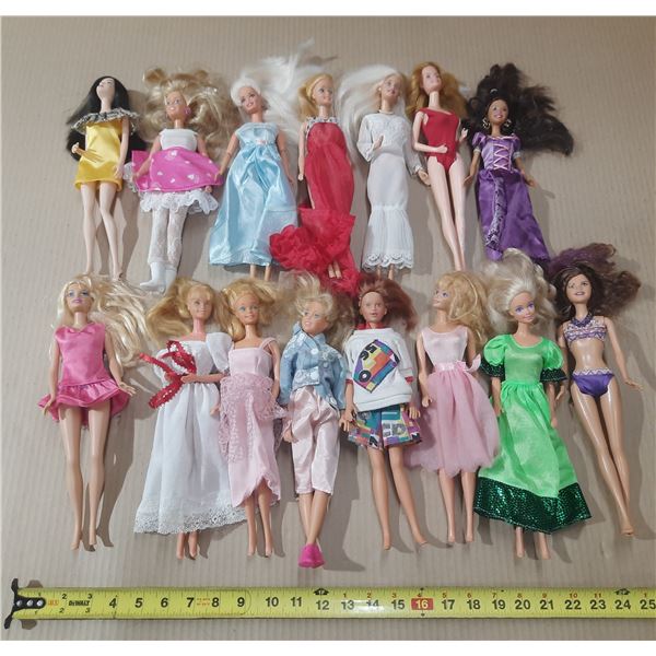 Lot of (15) Barbie Dolls.