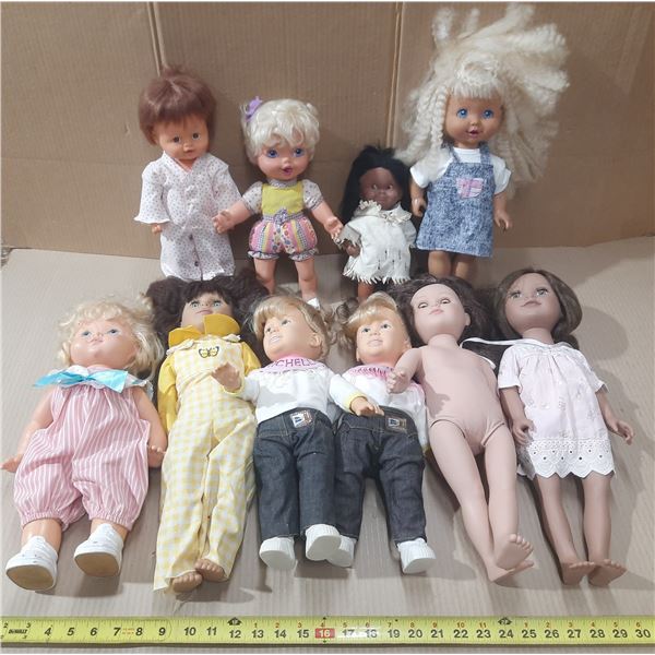 Lot of Large (10) Dolls.