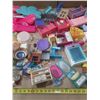 Image 3 : Large assortment of vintage and modern Barbie furniture and doll accessories.