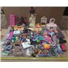 Image 1 : Lot of mixed Barbie toys, including dolls, furniture, and various accessories.