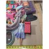 Image 8 : Lot of mixed Barbie toys, including dolls, furniture, and various accessories.