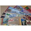 Image 4 : Vintage felt pennants from the 1950s-1970s celebrate Canadian tourist destinations like Banff, Vanco