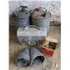Image 1 : Vintage gas cans, lunch pail, cork bottle caps(New in Box), Headlight/taillight cone housing