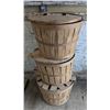 Image 1 : 3 wood slat fruit baskets *With Lids*