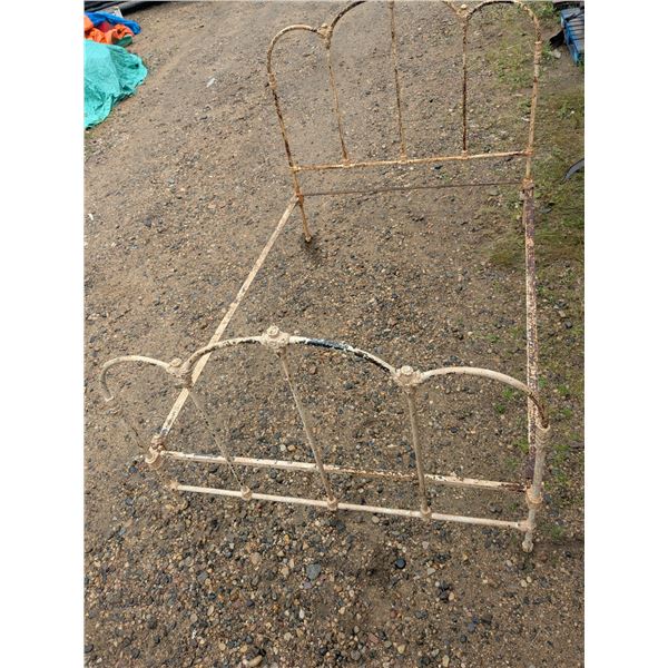 Vintage steel bedframe, 53" wide, *Double*