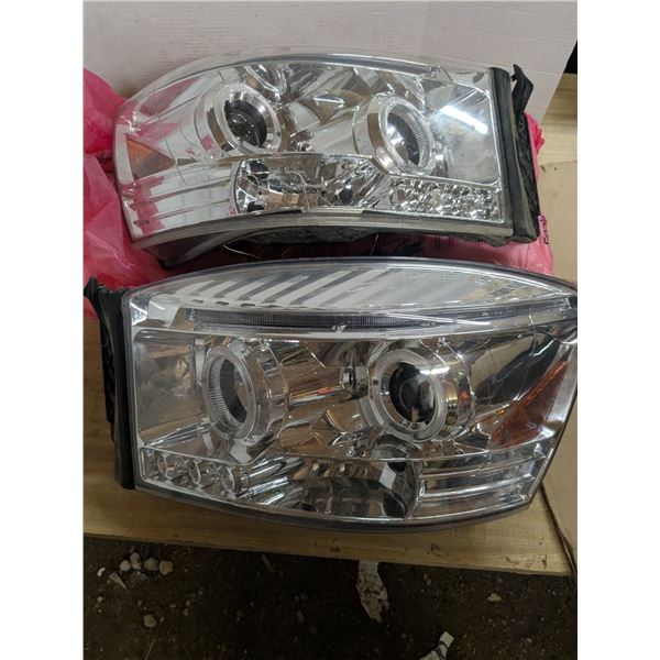 2- Headlight assemblies, used, for 06-08 Dodge Ram