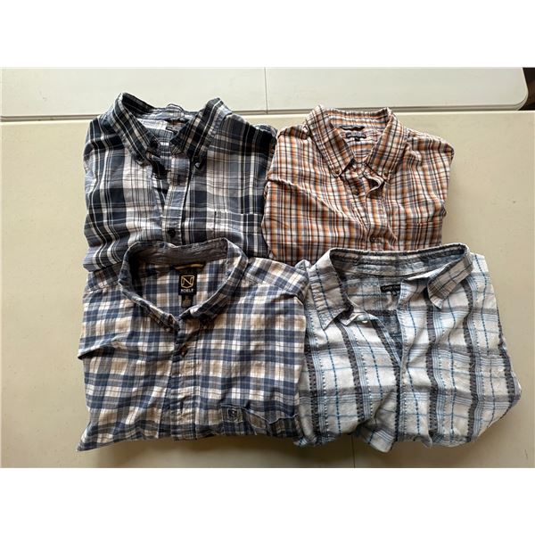 (4) Plaid Button Ups Short Sleeve Shirts - George - (2) 2XL , (1) 3XL and Noble (1) 3XL