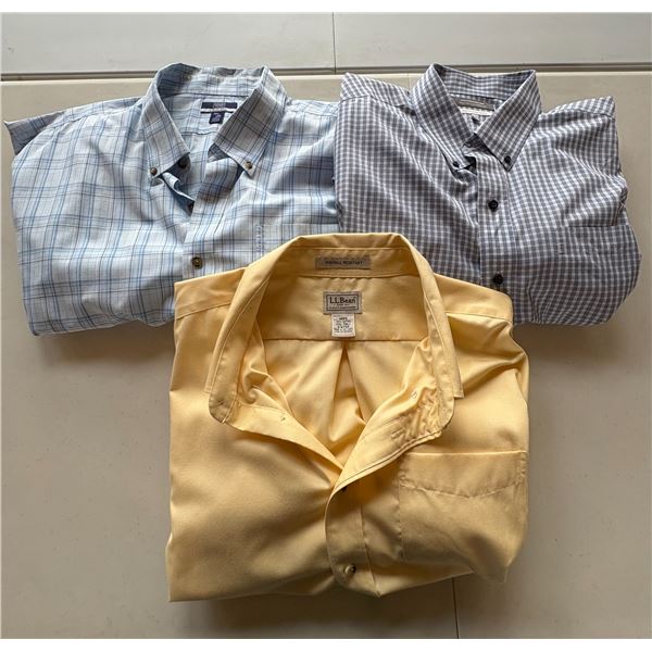 (1) L.L Bean 2XL Short Sleeve Button Up and (2) Long Sleeve - Denver Hayes 2XL.