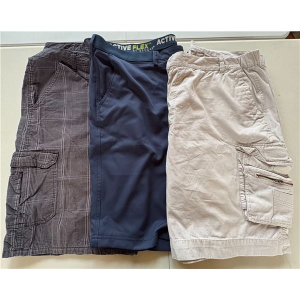 (3) Men's Shorts - (2) Cargo 2XL and (1) Active 2XL.