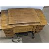 Image 1 : Antique White sewing machine, folding table, complete
