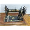 Image 2 : Antique White sewing machine, folding table, complete