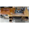 Image 3 : Antique White sewing machine, folding table, complete