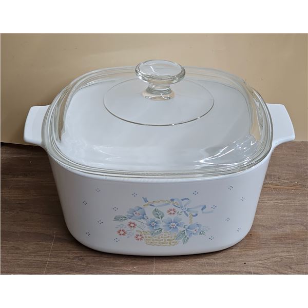 Vintage Country Cornflower 3L Corning Ware Casserole Dish w/ Pyrex A9C Lid