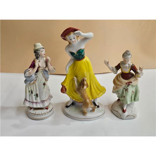 (3) Vintage Porcelain Figurines – Made in Occupied Japan