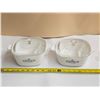 Image 2 : (3) Vintage Blue Cornflower Corning Ware Casserole Dishes (4/6/7c) w/ (2) P7C Pyrex Lids