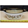 Image 2 : (2) Pyrex Brown Vine Casserole Dishes w/ Original Pyrex Amber Lids