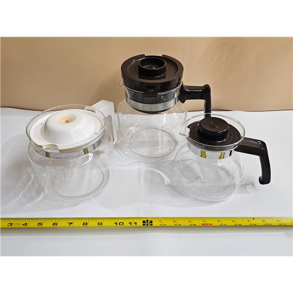 (3) Vintage Glass Coffee Pots