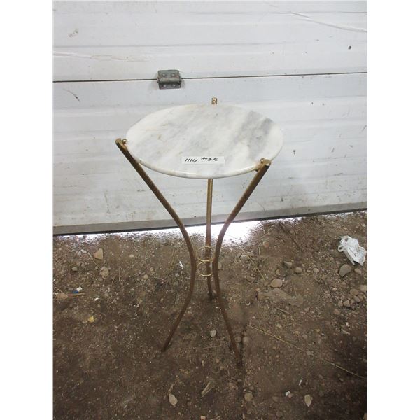 Round Marble Side Table 30'' Tall