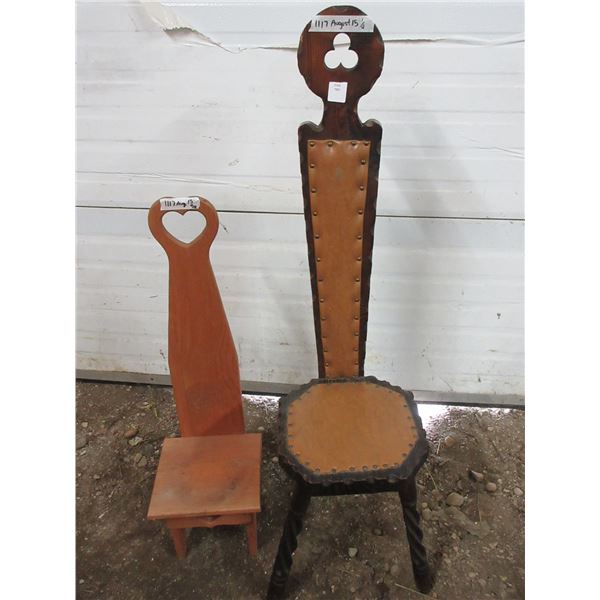 (2) Wooden Antique Chairs