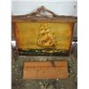 Image 3 : (2) Wooden Picture Frames, Wooden Display Case, and Wooden Décor Piece