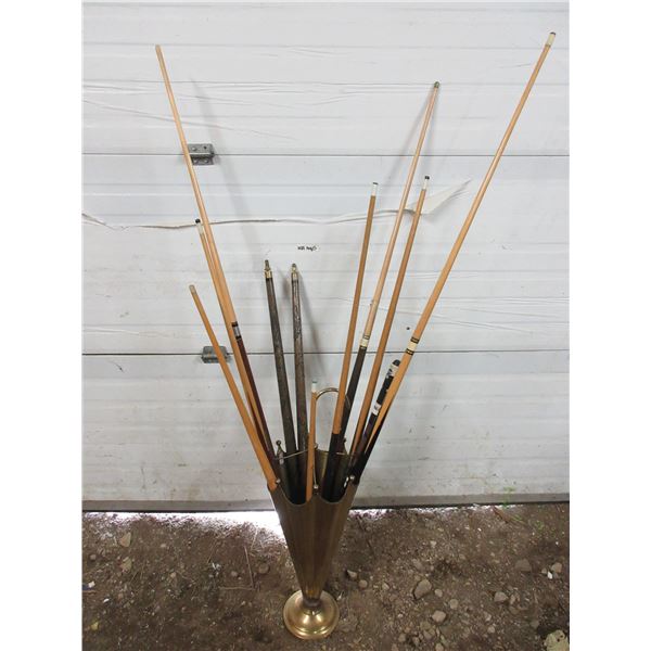 Vintage Wooden Pool Cues and Billiard Sticks