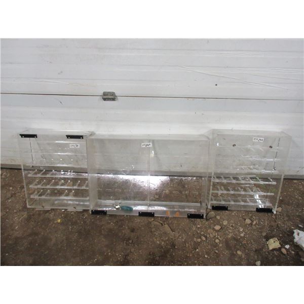 (3) Clear Display Cases