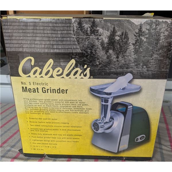 Cabela's Electric meat grinder, in original box
