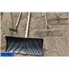 Image 3 : (2) Snow Shovels, (2) Garden Rakes, etc.