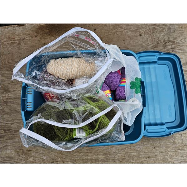 Assorted Yarn Lot in 22g Rubbermaid Tote