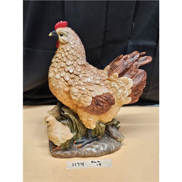 Large Chicken & Chicks Décor Figurine