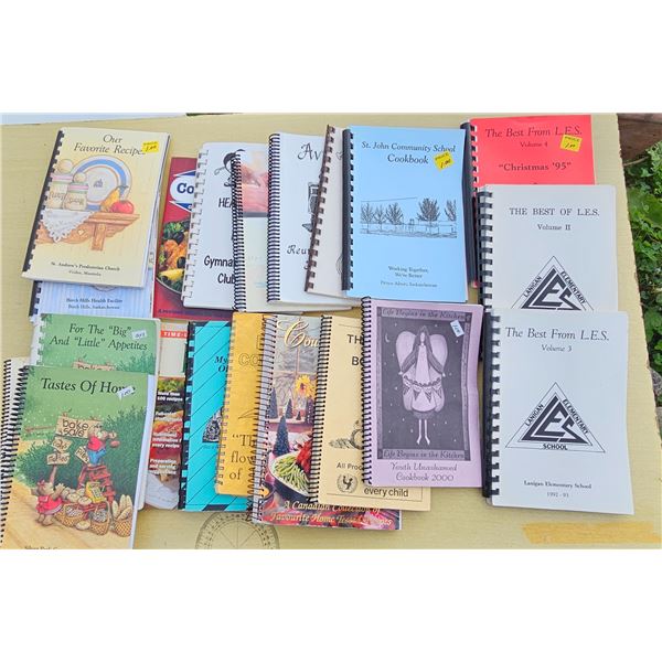 Lot of Community Cookbooks inc. Lanigan, Birch Hills, Melfort etc.
