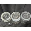 Image 3 : (5) Vintage Glass Mason Jars w/ (4) Glass Lids
