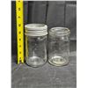 Image 4 : (5) Vintage Glass Mason Jars w/ (4) Glass Lids
