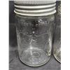Image 5 : (5) Vintage Glass Mason Jars w/ (4) Glass Lids