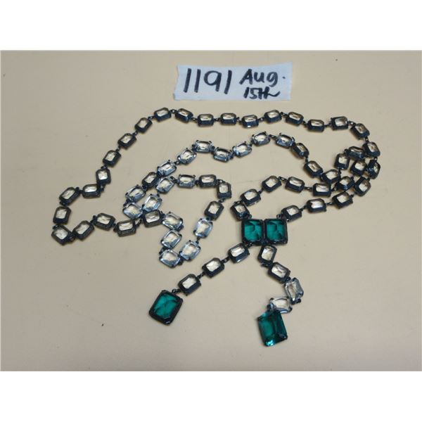 Striking Art Deco style Necklace, Sterling Silver
