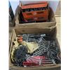 Image 1 : Box of tracks, train cars and accessories