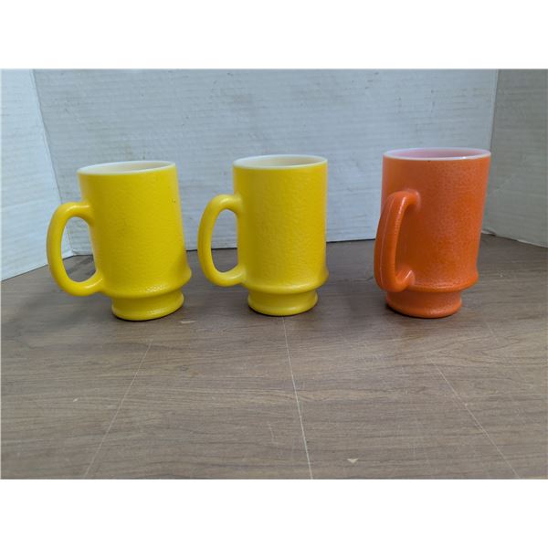 Unmarked, Fireking style, painted mugs
