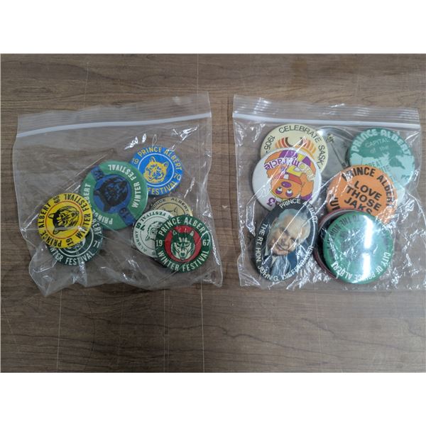Vintage collector Buttons, City of PA & PA Winterfest