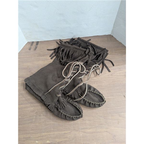 Rubber sole moccasins, 10.5"