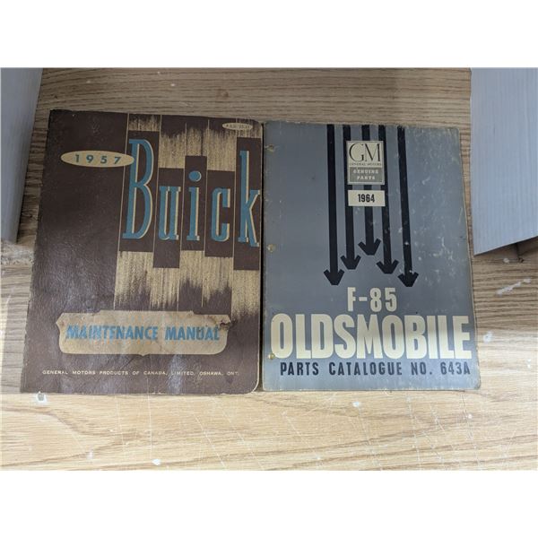 Vintage Buick maintenance manual and Oldsmobile parts manual