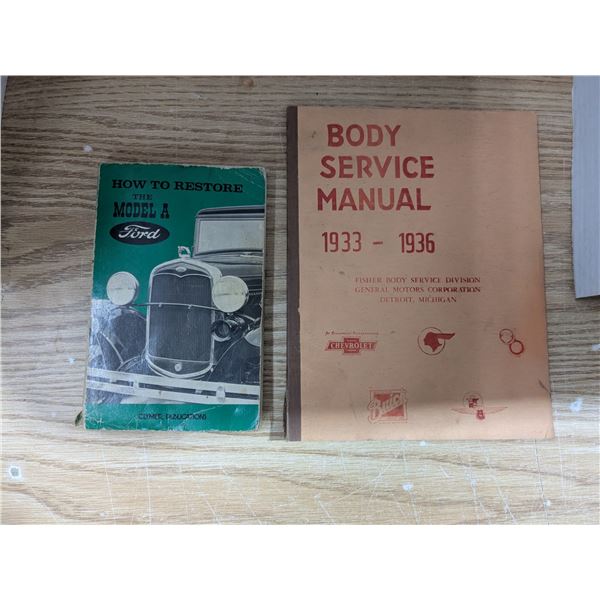 1933-36 GM body service manual, with "How to Restore Ford Model-A"(1970)