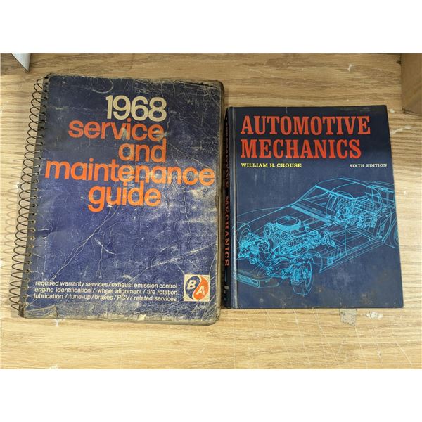 1968 service and maintenance guide with 1970 auto mechanics textbook