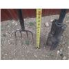 Image 2 : Pitchfork and  manual post hole digger.