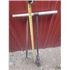Image 3 : Pitchfork and  manual post hole digger.