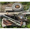 Image 3 : Mixed pallet lot, Plane tire, truck parts, yard tools