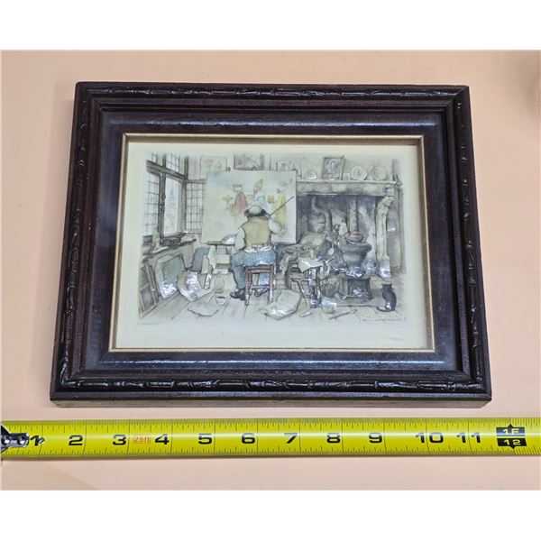 Vintage Anton Pieck 3D Shadowbox Illustration Framed Art
